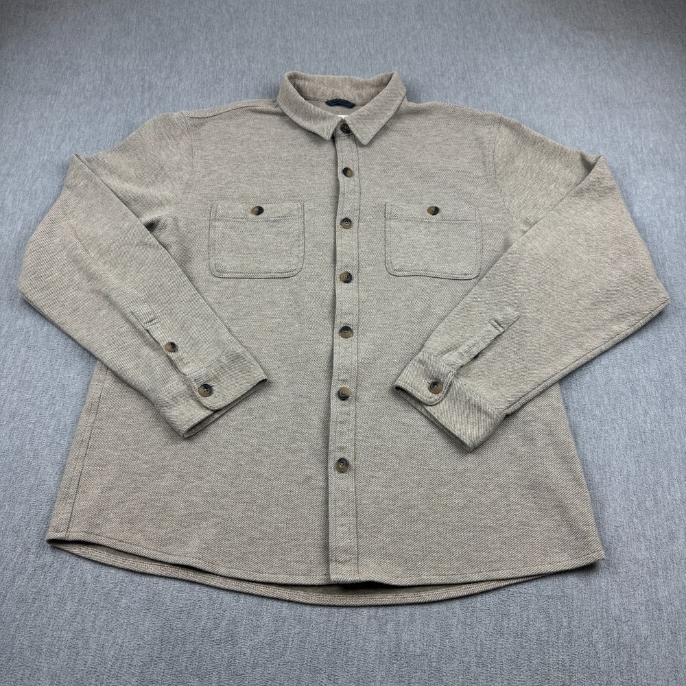 Marine Layer Shirt Mens 2XL XXL Brown Pacifica Stretch Twill Flannel Schaket